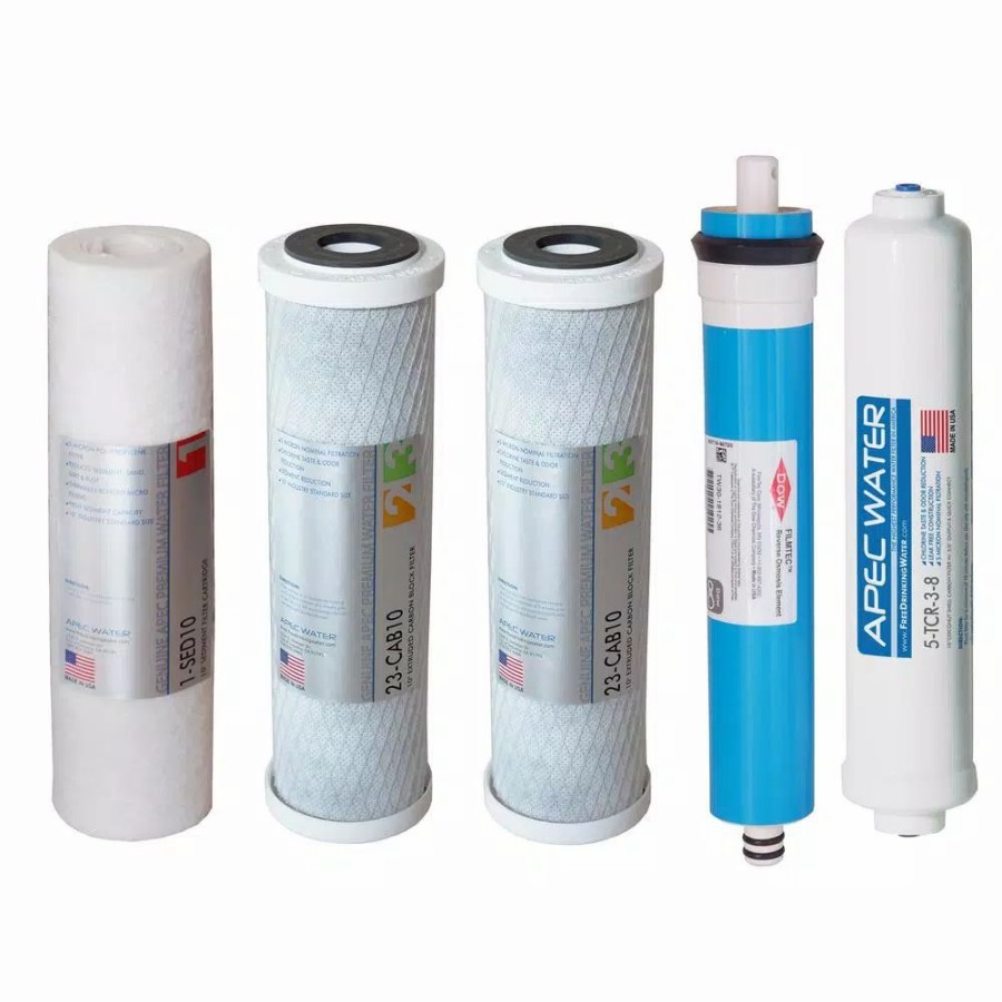 Water Filters * | Water Filtration Systems Apec Water Systems Ultimate Complete Replacement Filter Set For 90 Gpd Reverse Osmosis System With Upgraded 3/8 D Tubing Quick Dispense