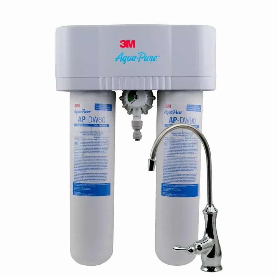 Water Filters * | Water Filtration Systems 3M Aqua-Pure Under Sink Dedicated Faucet Water Filtration System Ap-Dws1000 (1 Per Case)