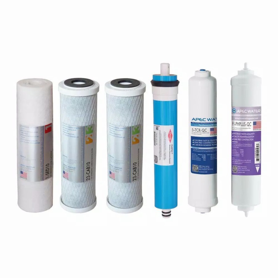 Water Filters * | Water Filtration Systems Apec Water Systems Ultimate Complete Replacement Filter Set For 90 Gpd Ph+ 6-Stage Ro Systems (Stages 1 To 6)