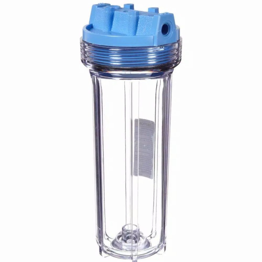 Water Filters * | Water Filter Parts Pentek 158116 Slim Line Filter Housing Clear/Blue