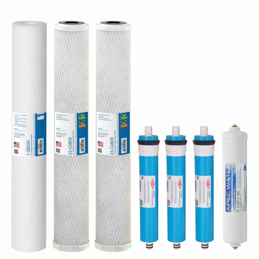 Water Filters * | Water Filtration Systems Apec Water Systems Ultimate Complete Replacement Filters For 240 Gpd Premium Commercial Grade Reverse Osmosis System Complete With Membrane