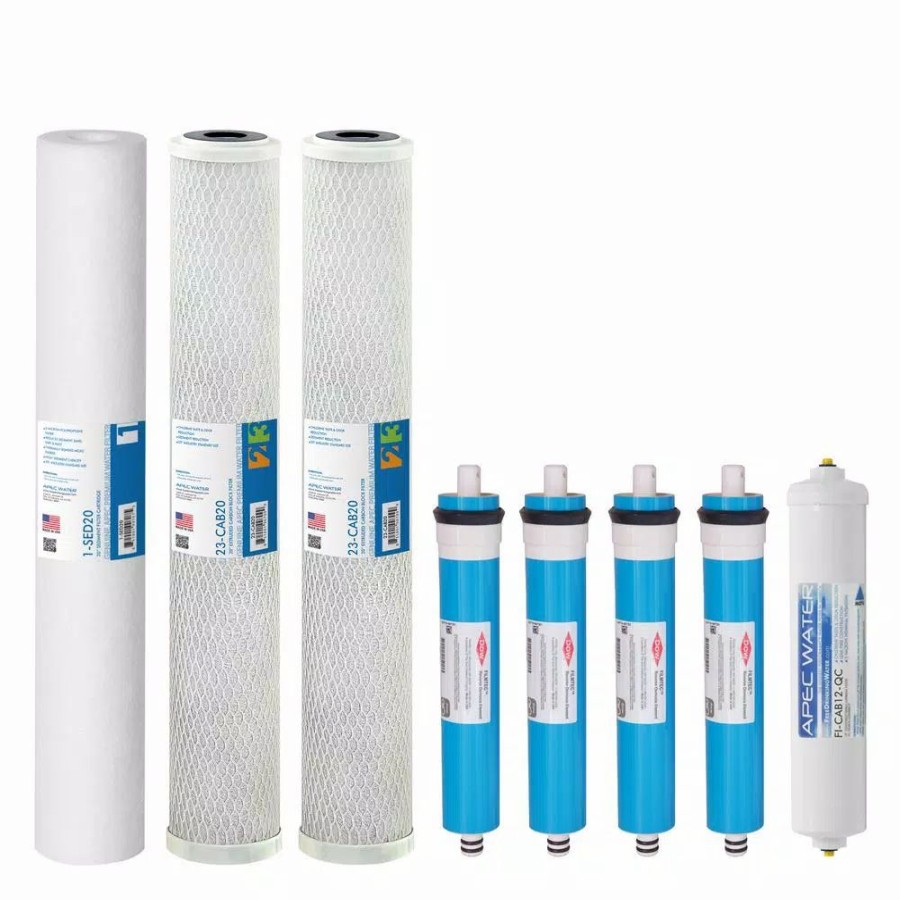 Water Filters * | Water Filtration Systems Apec Water Systems Ultimate Complete Replacement Filters For 360 Gpd Premium Commercial Grade Reverse Osmosis System Complete With Membrane