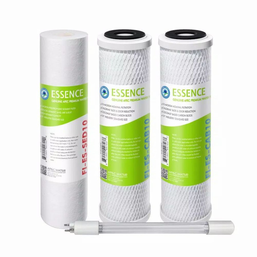 Water Filters * | Water Filtration Systems Apec Water Systems Essence Roes-Uv75-Ss Replacement Water Filter Cartridge Pre-Filter Set With Uv Bulb Stage 1-3 And 5