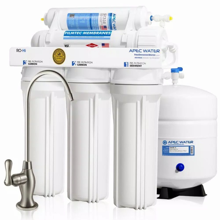Water Filters * | Water Filtration Systems Apec Water Systems Ultimate Premium Quality Fast Flow 90 Gpd Under-Sink Reverse Osmosis Drinking Water Filter System