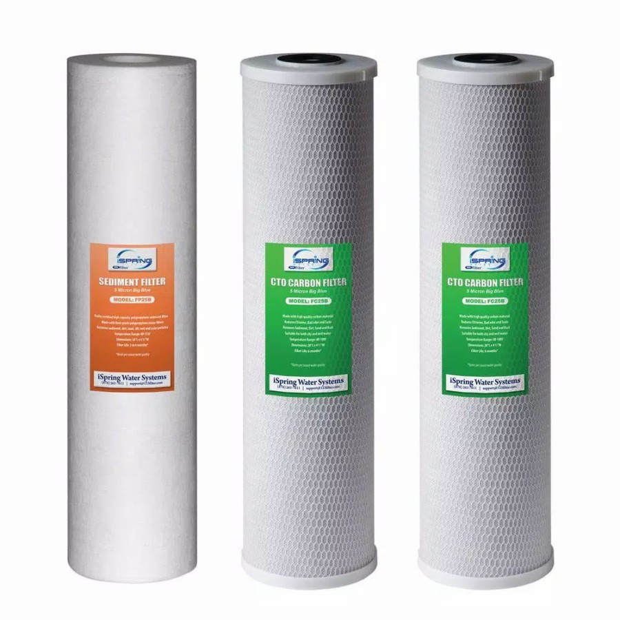 Water Filters * | Replacement Water Filters Ispring 3-Stage 20 In. 3-Piece Big Blue Whole House Replacement Filter Pack