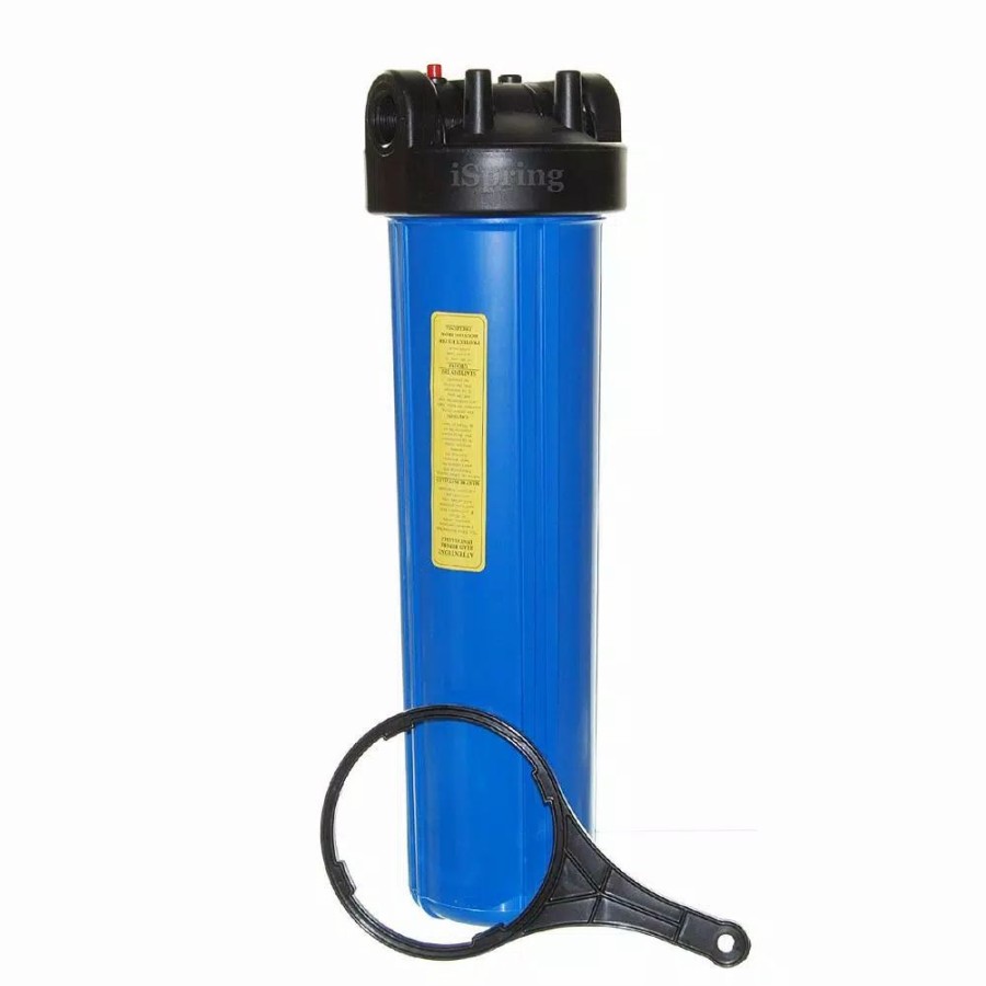 Water Filters * | Water Filter Parts Ispring 20 In. Big Blue Water Filter Housing 1 In. Outlet/Inlet Heavy Duty