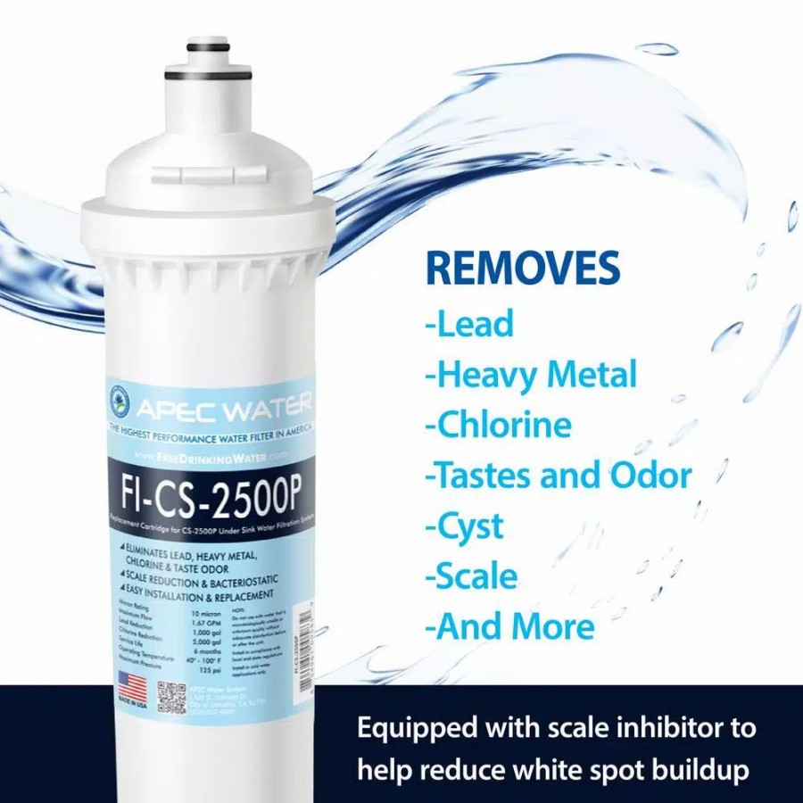 Water Filters * | Water Filtration Systems Apec Water Systems Cs-Series 5,000 Gal. Replacement Filter For Cs-2500P Under-Counter Water Filtration System With Scale Inhibitor