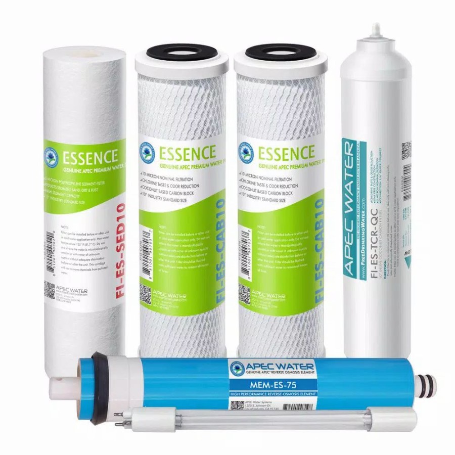 Water Filters * | Water Filtration Systems Apec Water Systems Essence Roes-Uv75-Ss Replacement Water Filter Cartridge Complete Filter Set Stage 1-6