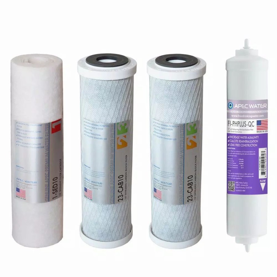 Water Filters * | Replacement Water Filters Apec Water Systems Ultimate 10 In. Super Capacity Replacement Pre-Filter Set For 90 Gpd Ph+ Reverse Osmosis Systems