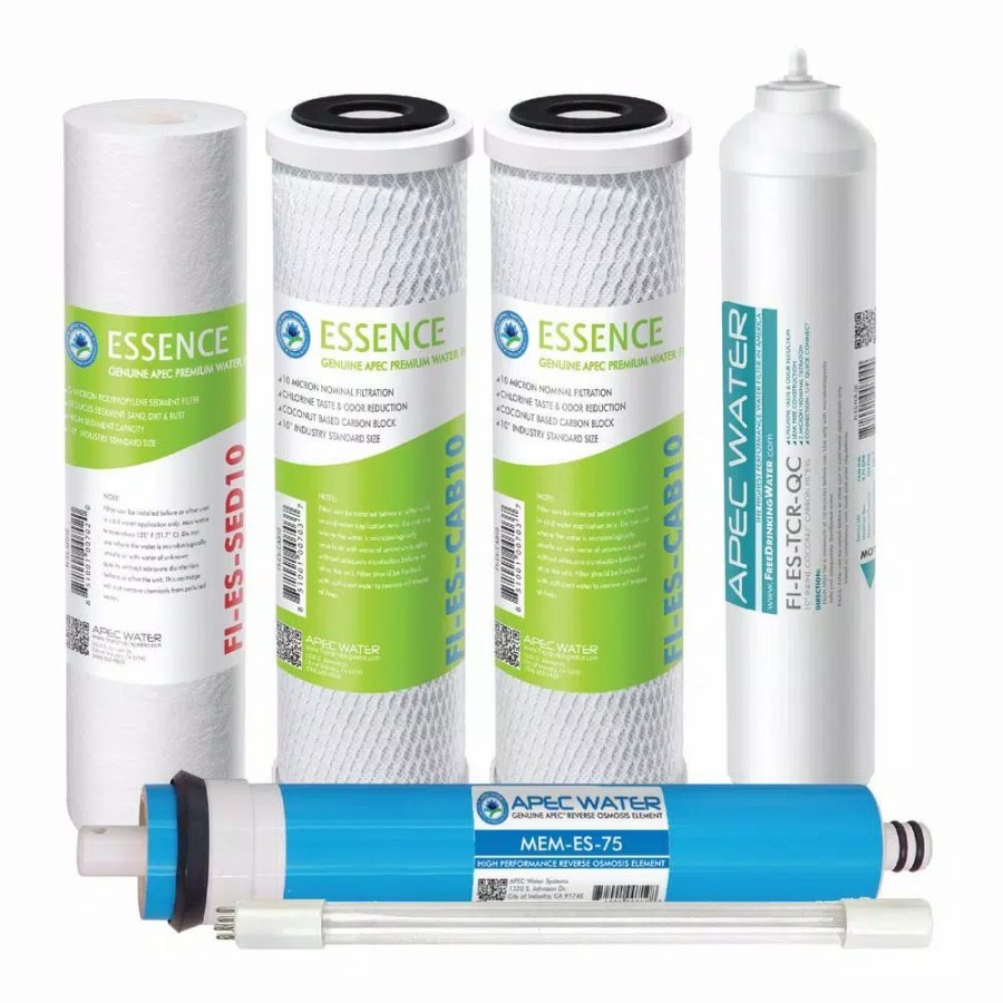 Water Filters * | Water Filtration Systems Apec Water Systems Essence Under Sink System Roes-Uv75-Ss Replacement Water Filter Cartridge Complete Filter Set Stage 1-6