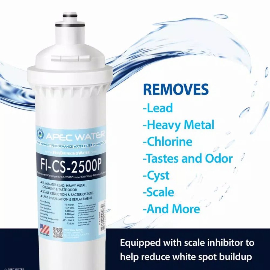 Water Filters * | Water Filtration Systems Apec Water Systems Cs-Series High Capacity Under-Counter Water Filtration System With Scale Inhibitor