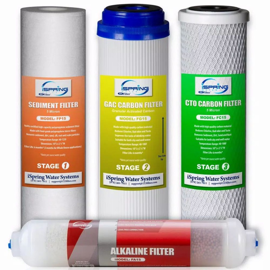 Water Filters * | Replacement Water Filters Ispring 6-Month Replacement Filter Set For 6-Stage Reverse Osmosis Water Filtration Systems